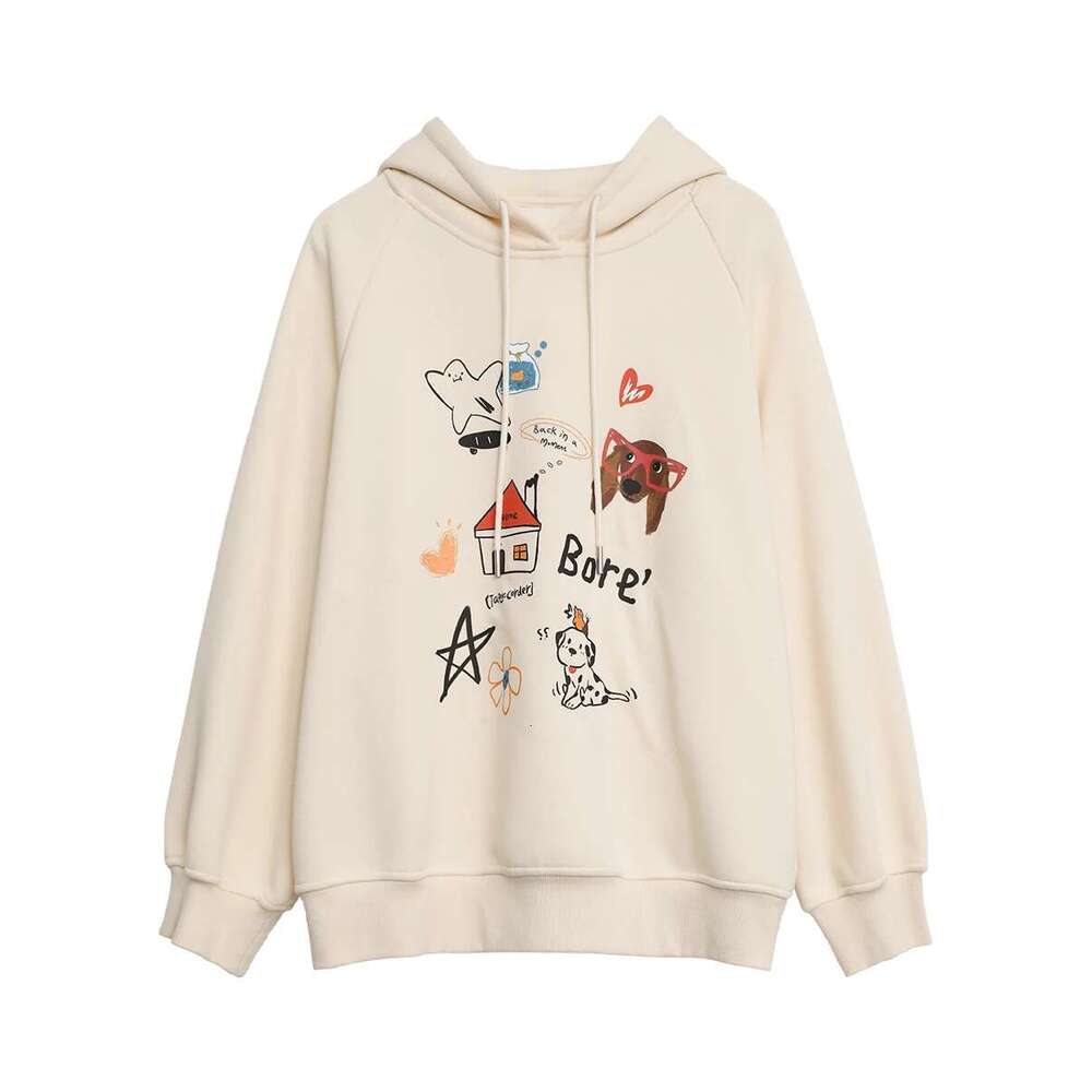 CHIC VEN Women Sweatshirts Loose New Streetwear Casual Hooded Printed Long Sleeved Female Fleece Top Autumn Winter 2024