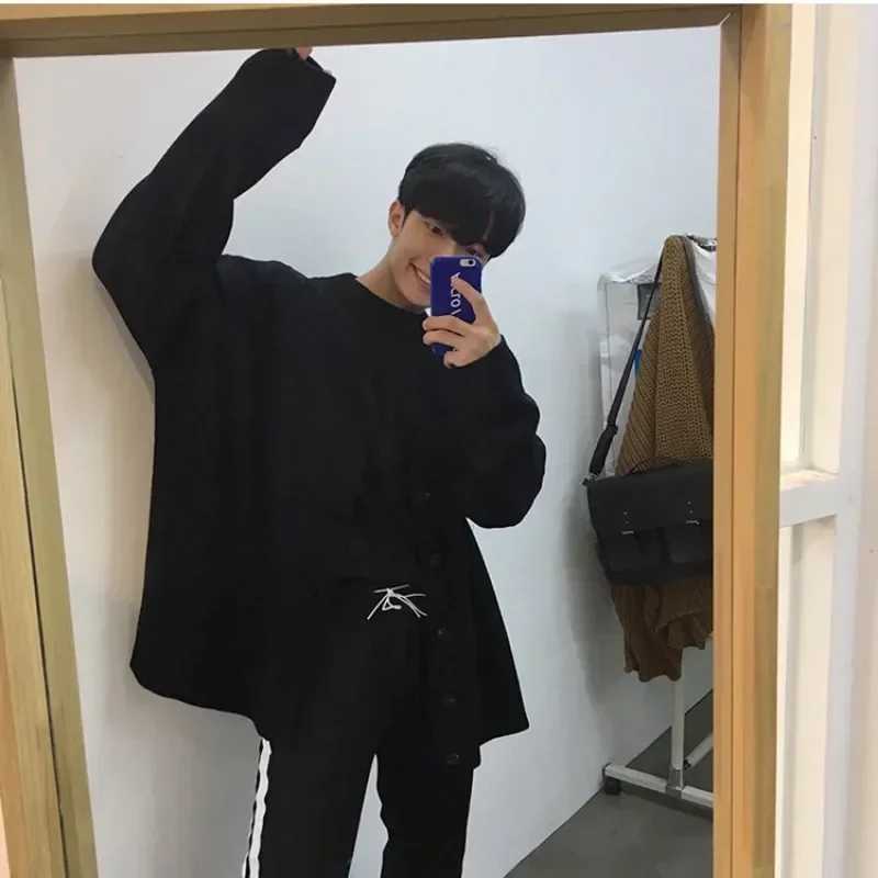 Mens Clothing Brown Plain V Neck Knit Sweater Male Solid Color Cardigan Maletry Cheap Best Selling Products 2024 Spring Autumn LX241024