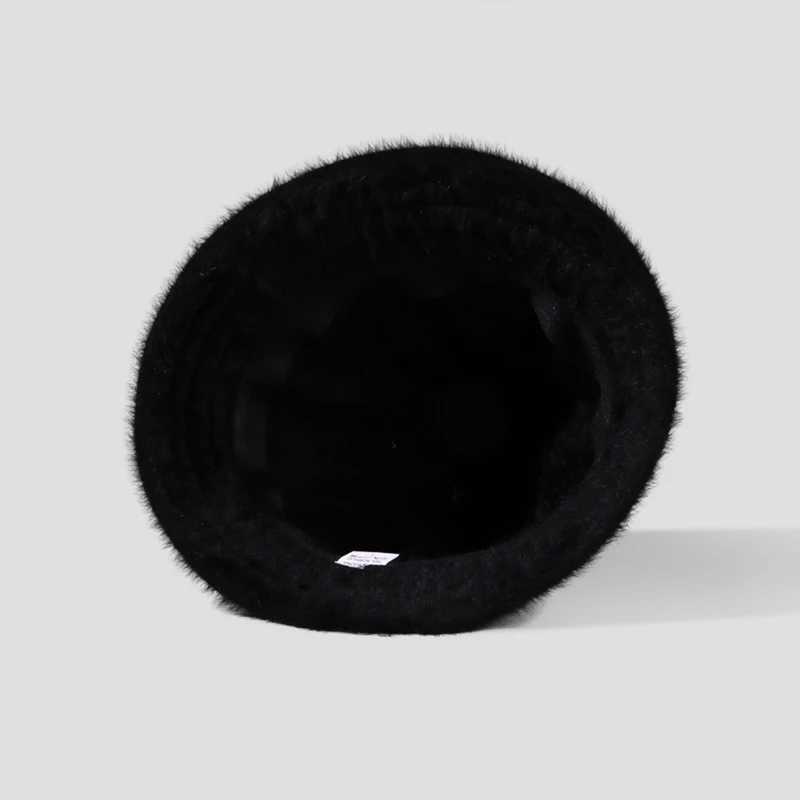 Bucket Hat Wen Winter Angola Fluffy Warm Holiday Accessories Suitable for Young Women Outdoor X241023