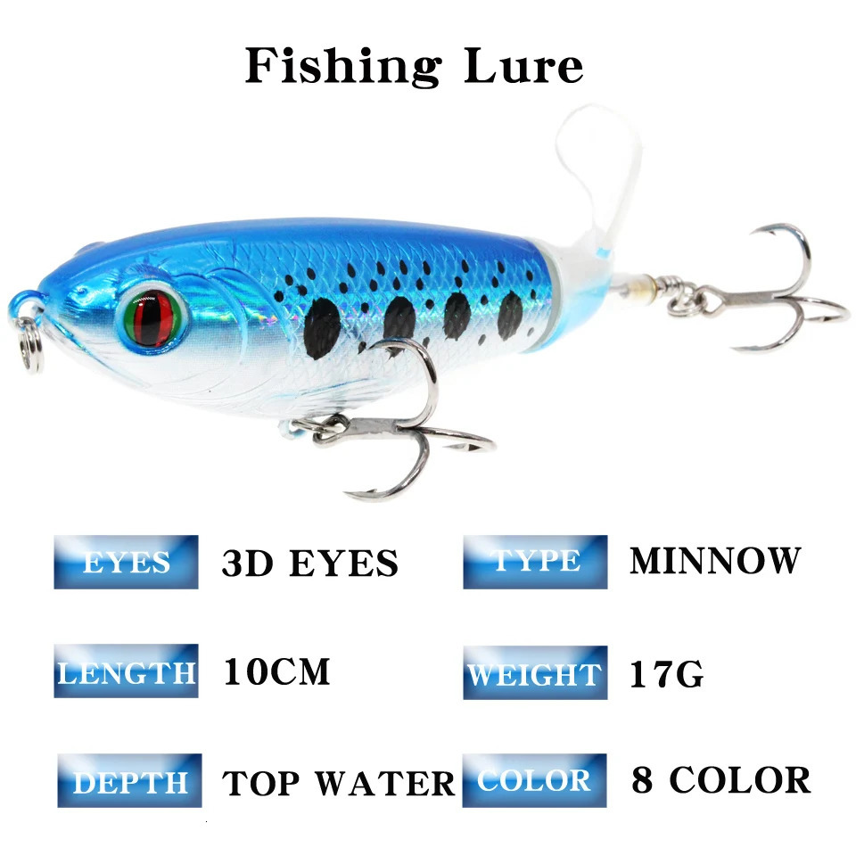 1pcs Quality Whopper Plopper 13g16g17g Top Water Popper Fishing Lure Hard Bait Wobblers Rotating Soft Tail Tackle 241024