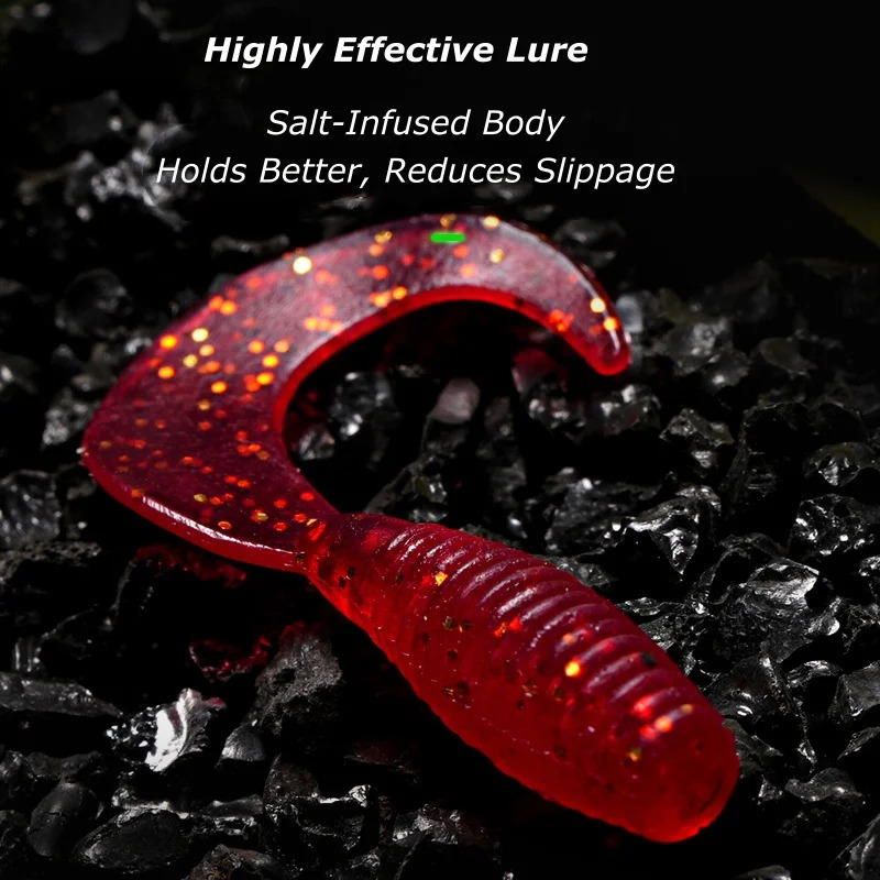 Wondersee 50PCS Soft Bait Worm Fishing Lure 25mm 30mm 35mm PVC Bionic Coiled Tail Moggot Grub Wobblers Carp Swimbait 241024