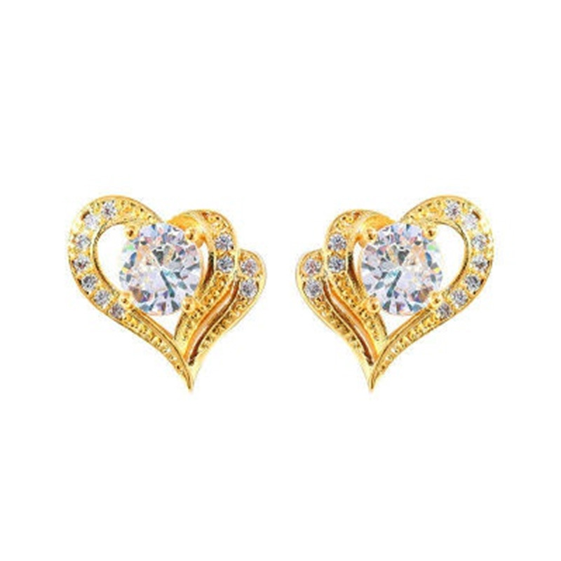 925 Sterling Silver Bow Diamond Stud Earrings Women Heart-Shaped Zircon Gold Stud Designer Hollow 18K Gold Princess Earrings Luxury Jewelry