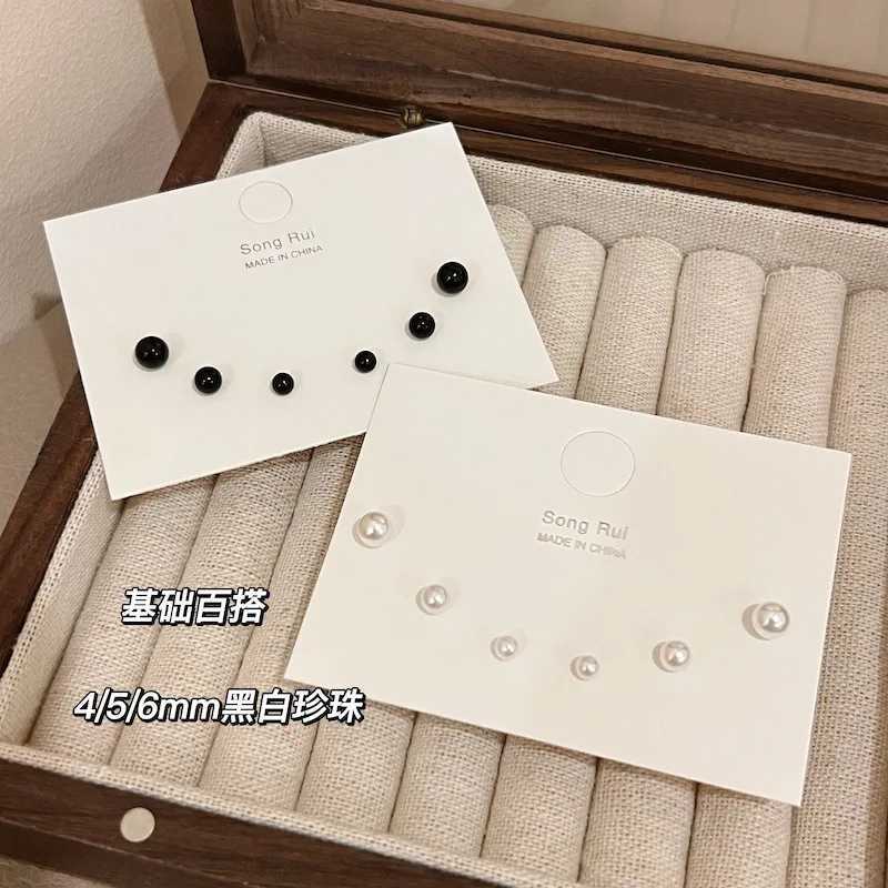 6 classic small ball earrings suitable for women classic round pearl bead earrings Accor fashion jewelry gifts W241023