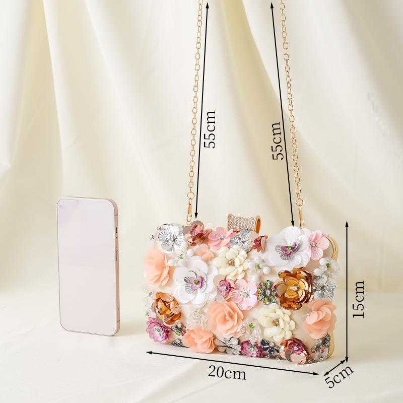 CMM New Evening Bag Handmade Flower Handbag Party Womens Handbag Evening Dress Bag Bead Embroidery Bag