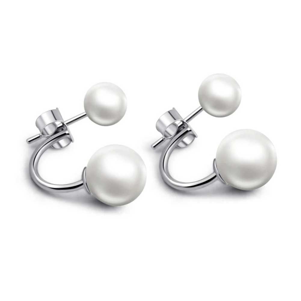 Fashion earrings double-sided earrings crystal ball earrings womens pearl earrings customized earrings 1 pair W241023