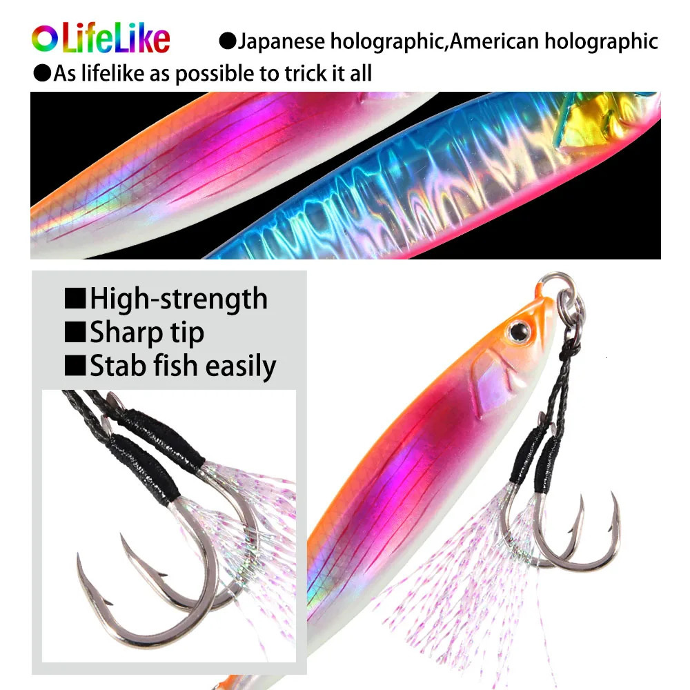 2024 FSTK Rattle Jig Sea Fishing Lures 20g30g40g60g80g Long Casting Lure Spinning Artificial Bait with Hook Spoon Tackle 241024