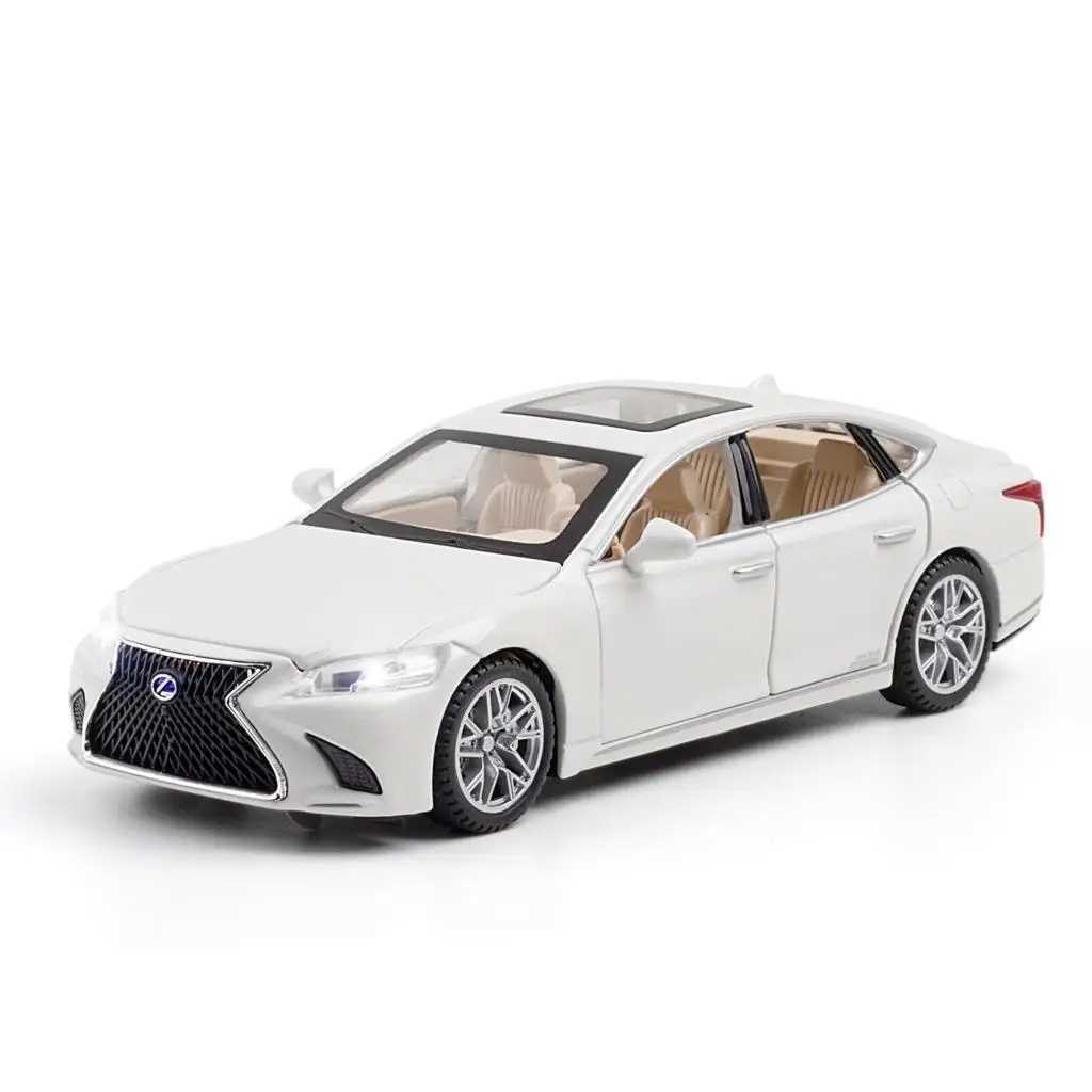 1/32 Lexus LS500H Childrens Toy Car Diecast Mini Model Pull Back Door Open Sound and Light Series Gift X241024