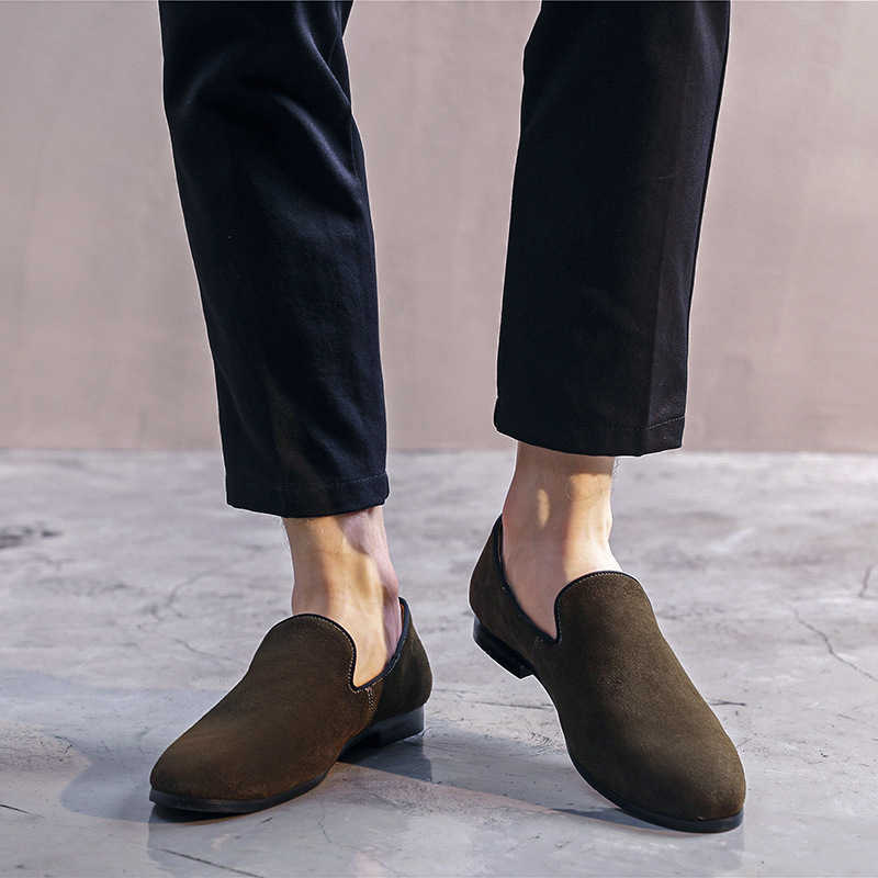 Men Dress Shoes Spring New Mens Shoes Mens Shoes Korean Version Versatile Frosted Leather Shoes One Foot Mens Shoes 241009