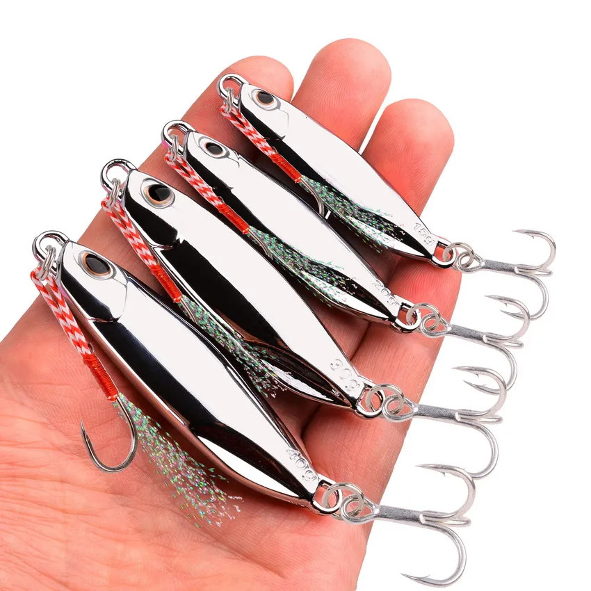 10PClot Metal Cast Jig Spoon 10g 20g 30g 40g Lures set With Hook Casting Jigging Fish Sea Bass Fishing Lure Artificial Bait 241024
