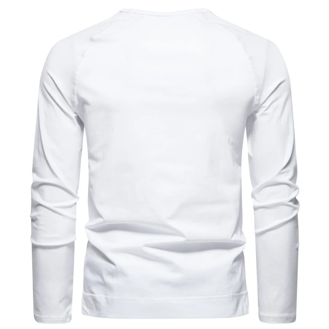 Henry collar long sleeved casual slim fit solid color bottom shirt comfortable and refreshing 241024