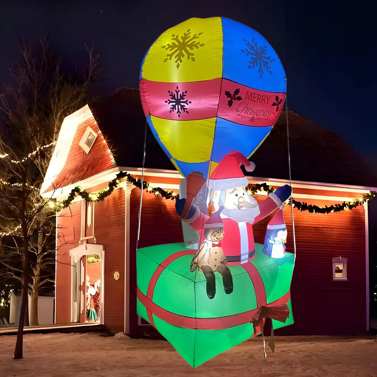 Christmas Inflatable Outdoor Garden Glowing Christmas Holiday Decoration Doll Air Balloon Santa Claus Snowman Celebration Event 241024