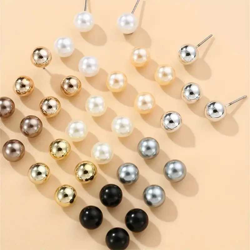 18 pairs of simple imitation pearl earrings casual and elegant style lightweight womens daily wear earrings W241023