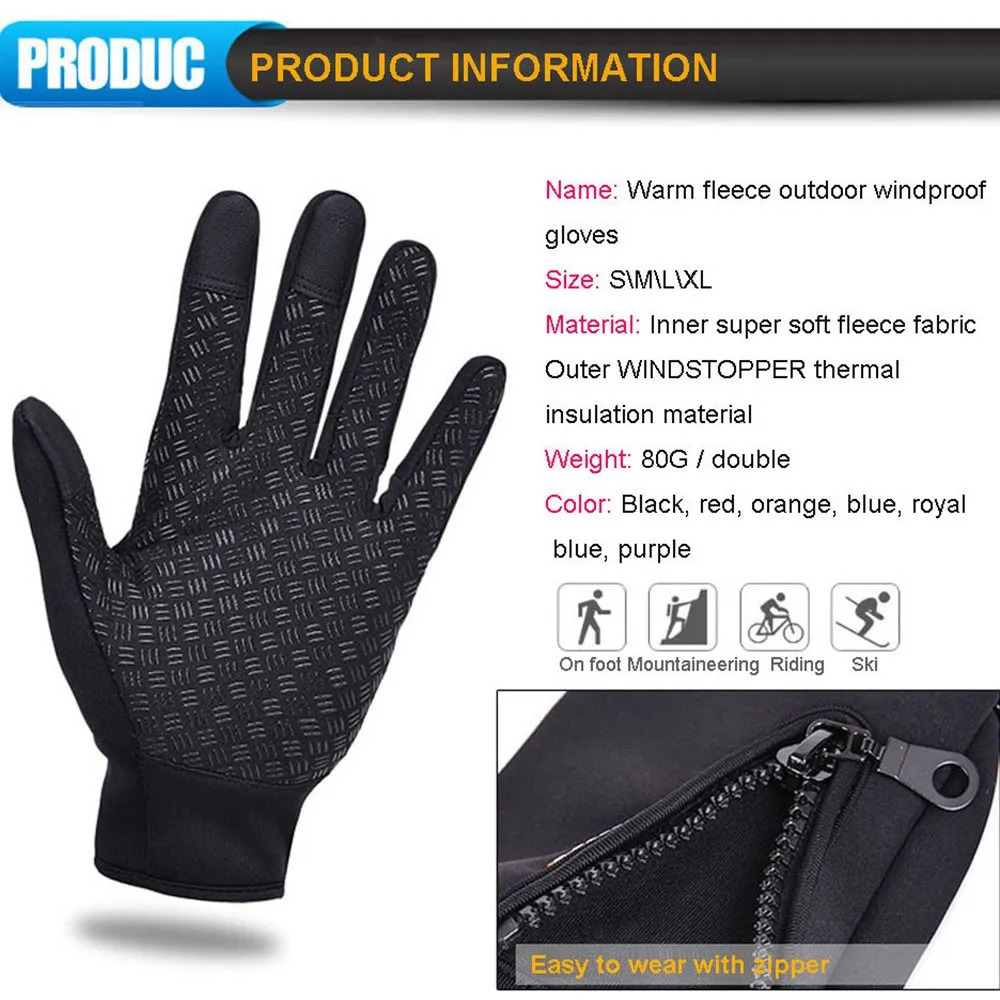Touchscreen Warm Gloves Outdoor Cycling Driving Motorcycle Waterproof Cold Windproof NonSlip Womens Men Winter Ski Glove 241024