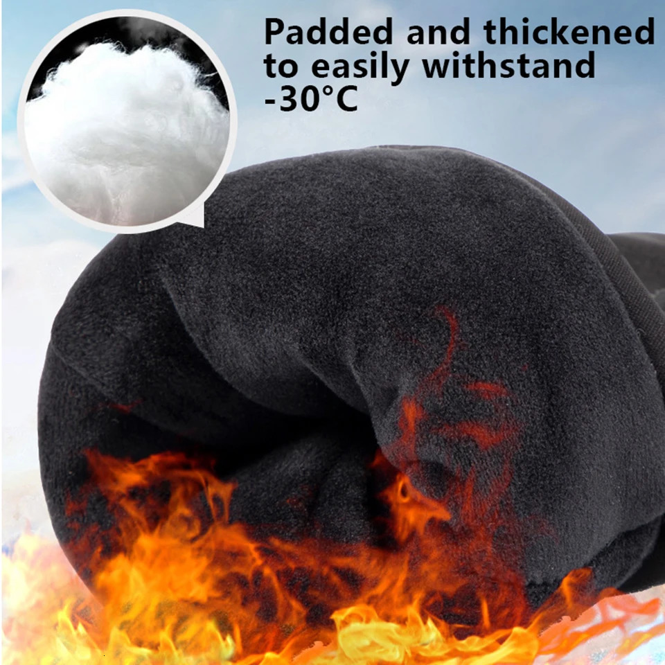 LOCLE Touch Screen Ski Gloves Men Women Warm Windproof Riding Hiking Skiing Skateboard Snowboard Snowmobile 241024