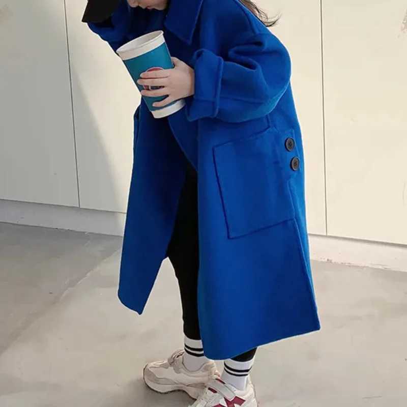 Womens wool coat jacket windproof jacket 2023 charming warm thick winter cotton youth jacket childrens clothing W241023