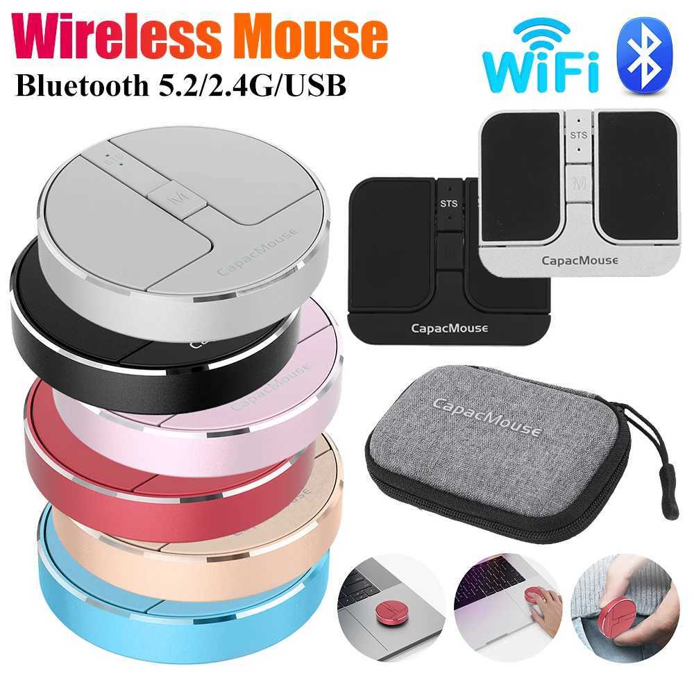 Wireless Mouse 3 Mode Bluetooth5.2/2.4G/USB Mini Capacitive Mice Ultra Thin Wireless Computer Mouse Adjustable DPI for PC LaptopLX241024