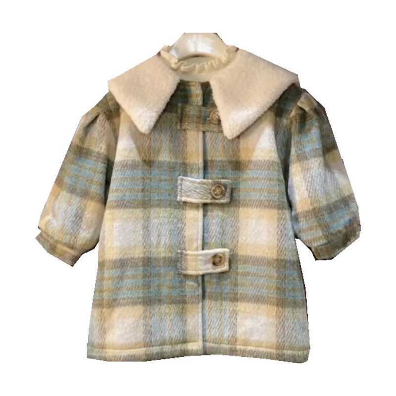 Womens wool coat jacket windproof jacket 2023 collar warm thick winter cotton youth jacket childrens clothing W241023