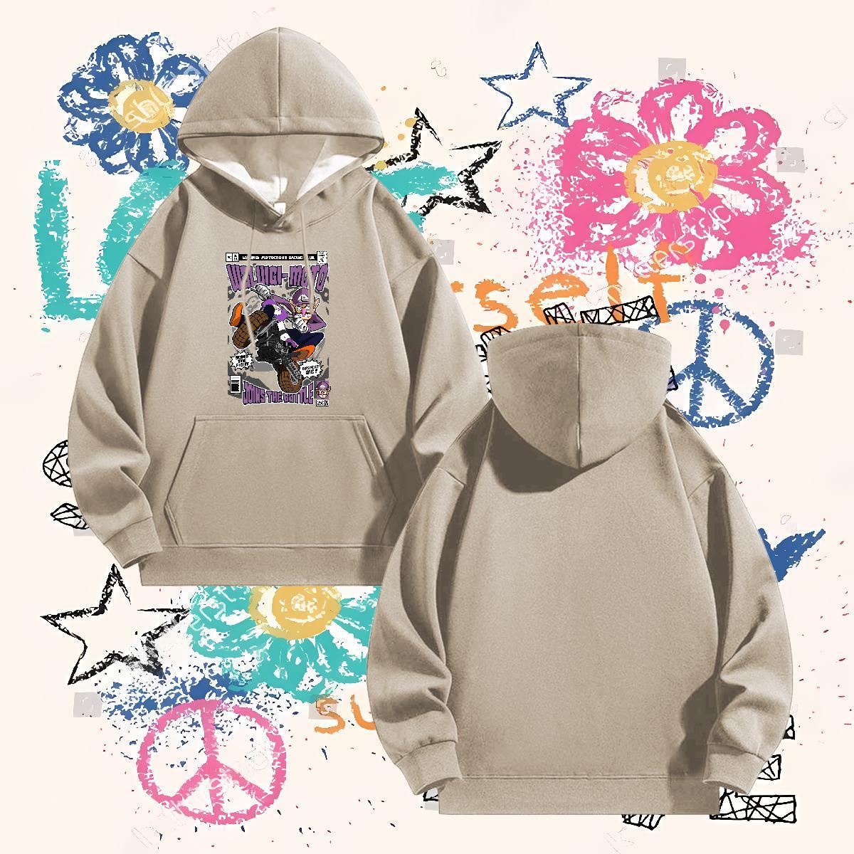 Fashion Design Hoodie for Men Breathable Long Sleeve TOP Quality Mens Hoodie Floral Print Tops Pullover Hoodie Street Wear Thick Plush