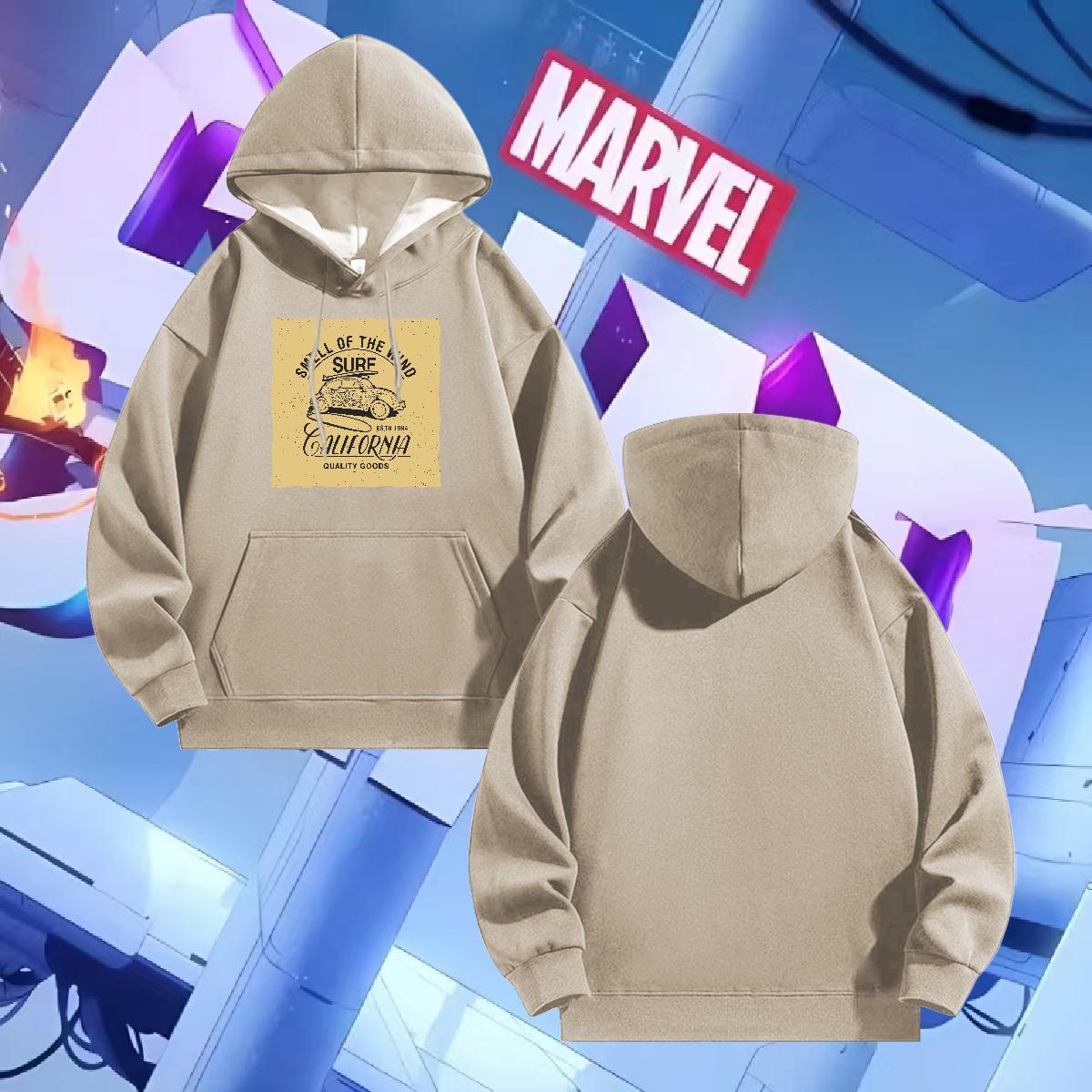 2024 DIY Hoodie For Man Home Outdoor Loose Fit Men's Hooded Sweatshirt Long Sleeve Drawstring DIY Printed Pullover Hoodie Thick Fleece