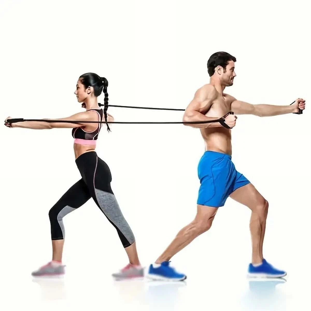 1pc 5 Levels Resistance Bands suitable Beginner With Handles Yoga Pull Rope Elastic Fitness Exercise Tube Band For Home Workou 241024