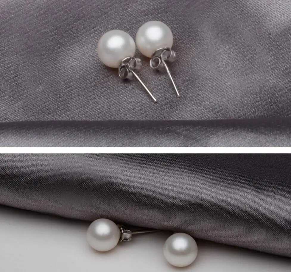 Lekani 925 Sterling Silver 6.5mm Freshwater Cultured Pearl Button Ball Stud Earrings For Women As Best Gifts JewelryX241023
