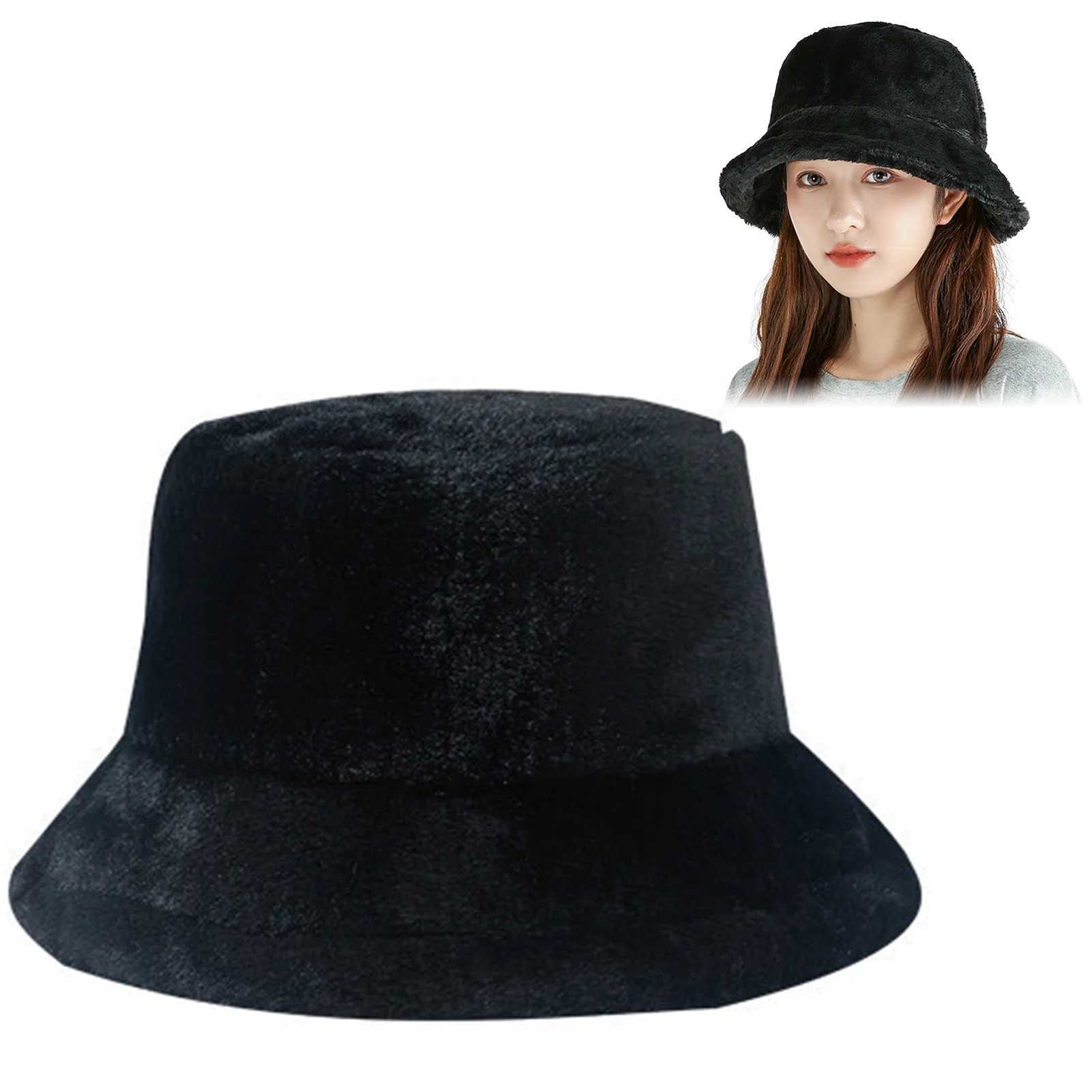 Cute fluffy bucket hat fashionable bucket hat cute winter warm hat used for cold weather snow hat new X241023