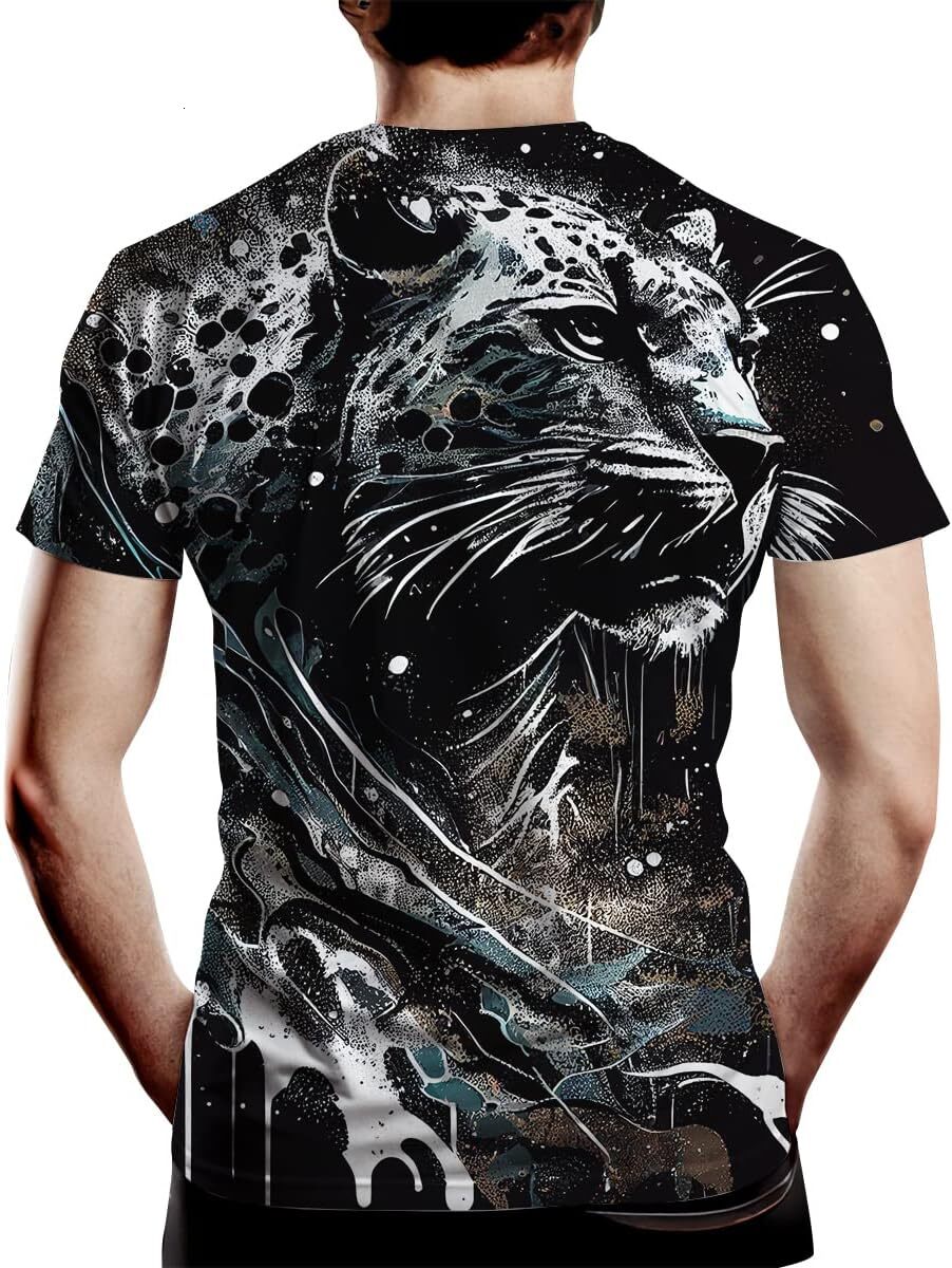 Mens T shirt Men's Novelty Leopard Graphic Print Tee Men's Casual T Shirt tee Casual tops summer clothes trend cool