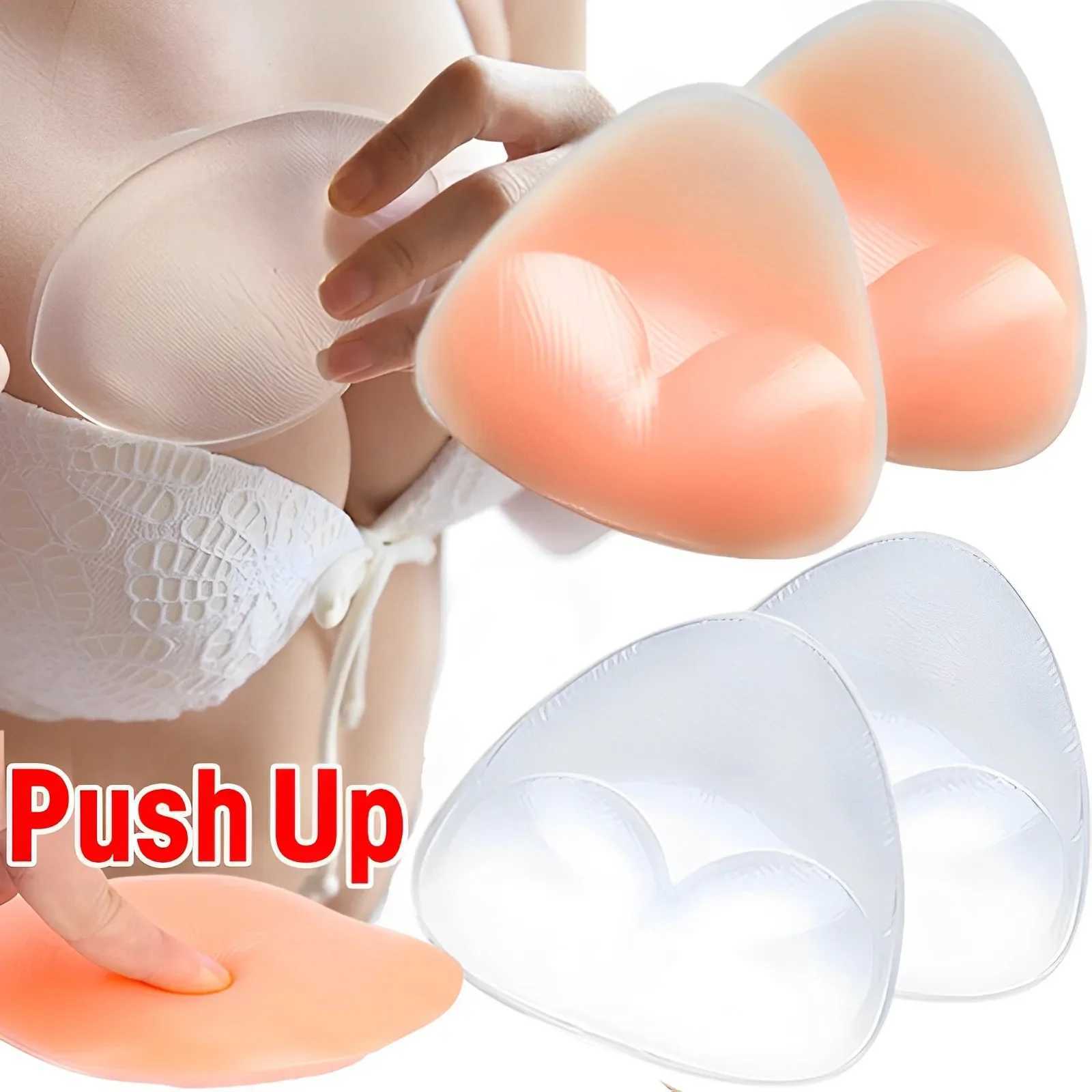 2Pcs Women Breast Push Up Pad Silicone Thick Bra Underwear Pad Nipple Cover Stickers Patch Bikini Insert Swimsuit AccessoriesXJ241024