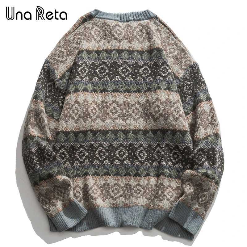 Una Reta Geometry Mens Sweater New Autumn Winter Hip Hop Sweater Men Streetwear Print Pullover Tops Harajuku Couple Sweater LX241024