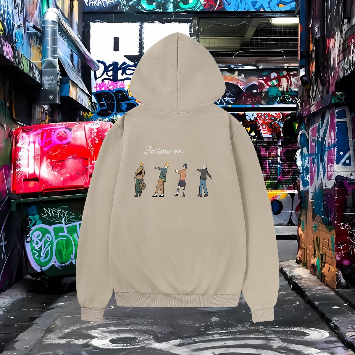 Fashion Hoodie for Men Hooded Collar Long Sleeves Free Shipping Men Hoodie Customized Top Hoody Casual Daily Wear Thick Plush