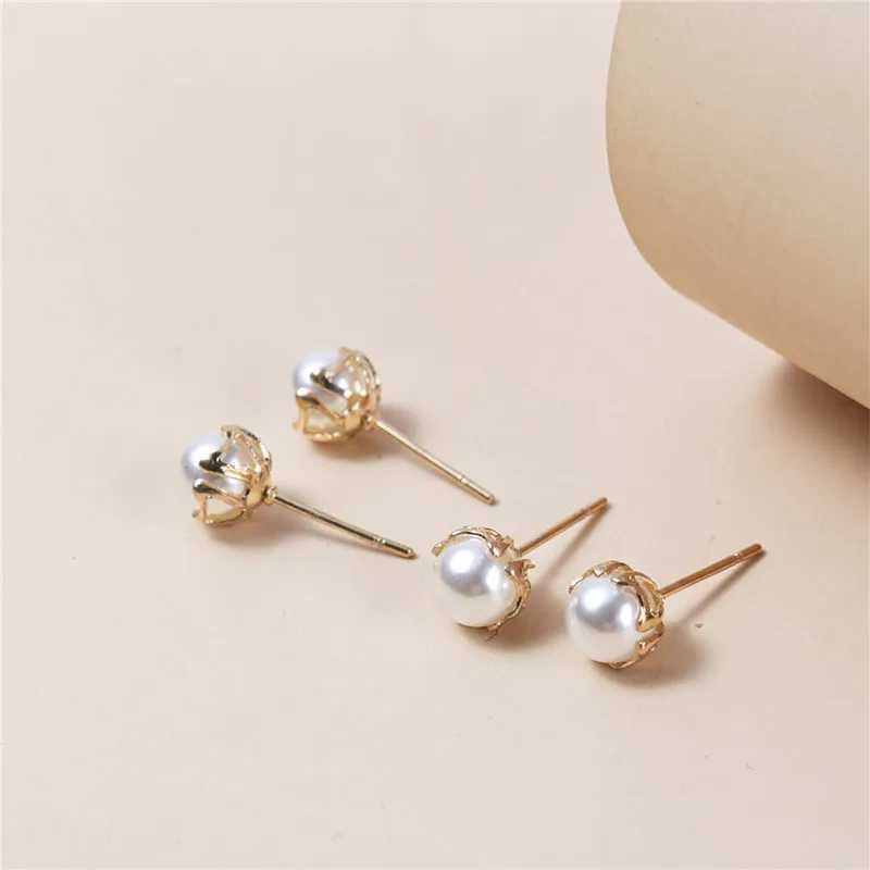 12pairs/bag White Simulated Pearl Earrings Set For Women Jewelry On Ear Round Ball Stud Earrings Jewelry Gifts 7mm 9mm 11mmX241023