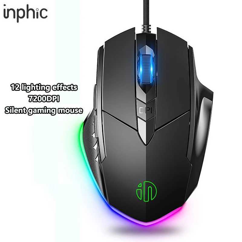Inphic Wired Gaming Mouse Six-button Macro Programming Definition to Adjust DPI Silent Office MouseLX241024