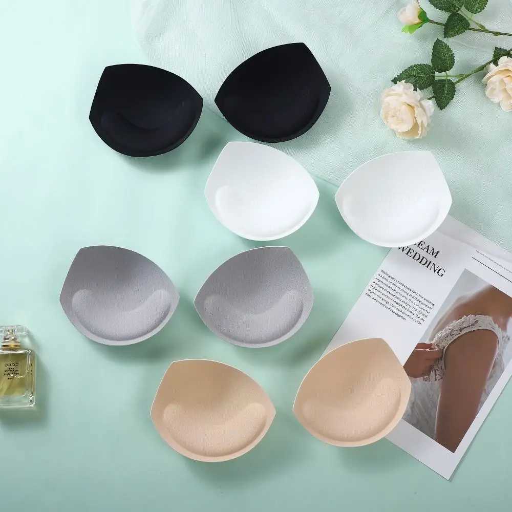 Non-slip Women Thin Push Up Convenient Insert Sponge Pads Foam Triangle Breast Enhancer Chest Pads Bra AccessoriesXJ241024