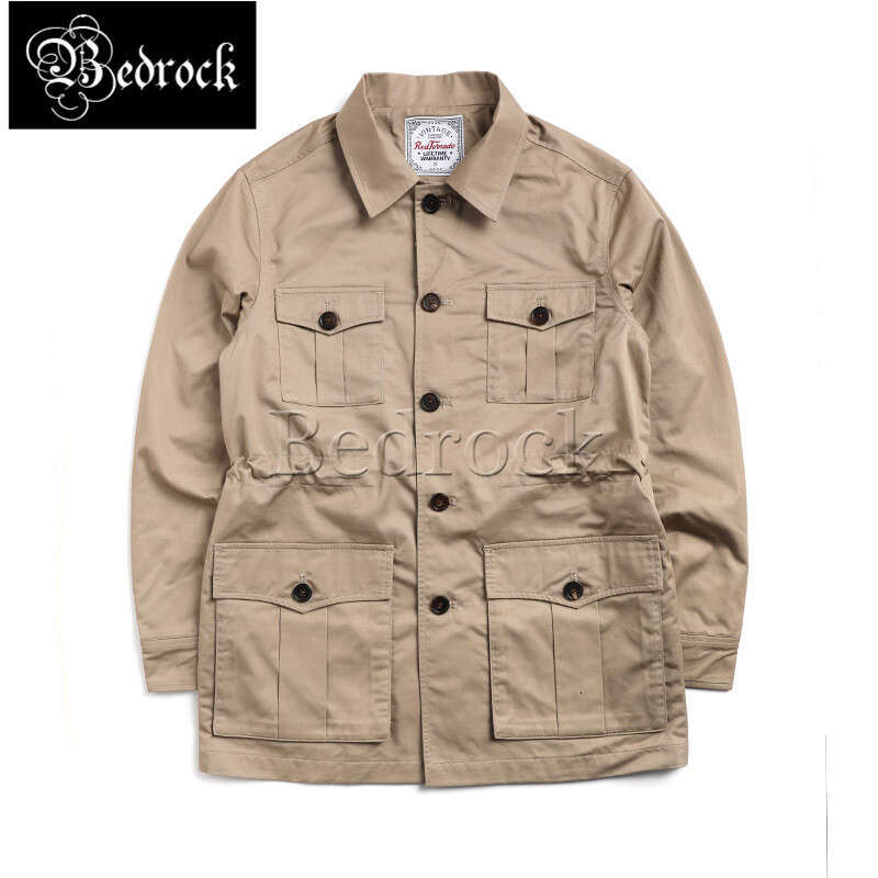 RT American Vintage Hunter Men's Multi-Pocket Cargo Jacket Male Spring And Autumn Tough Guy Mid-Length Army Windbreaker