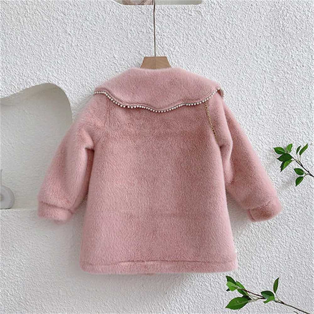 Childrens womens outerwear outerwear cute faux fur warm Plus velvet thick winter wool outerwear outdoor wool childrens clothing W241023