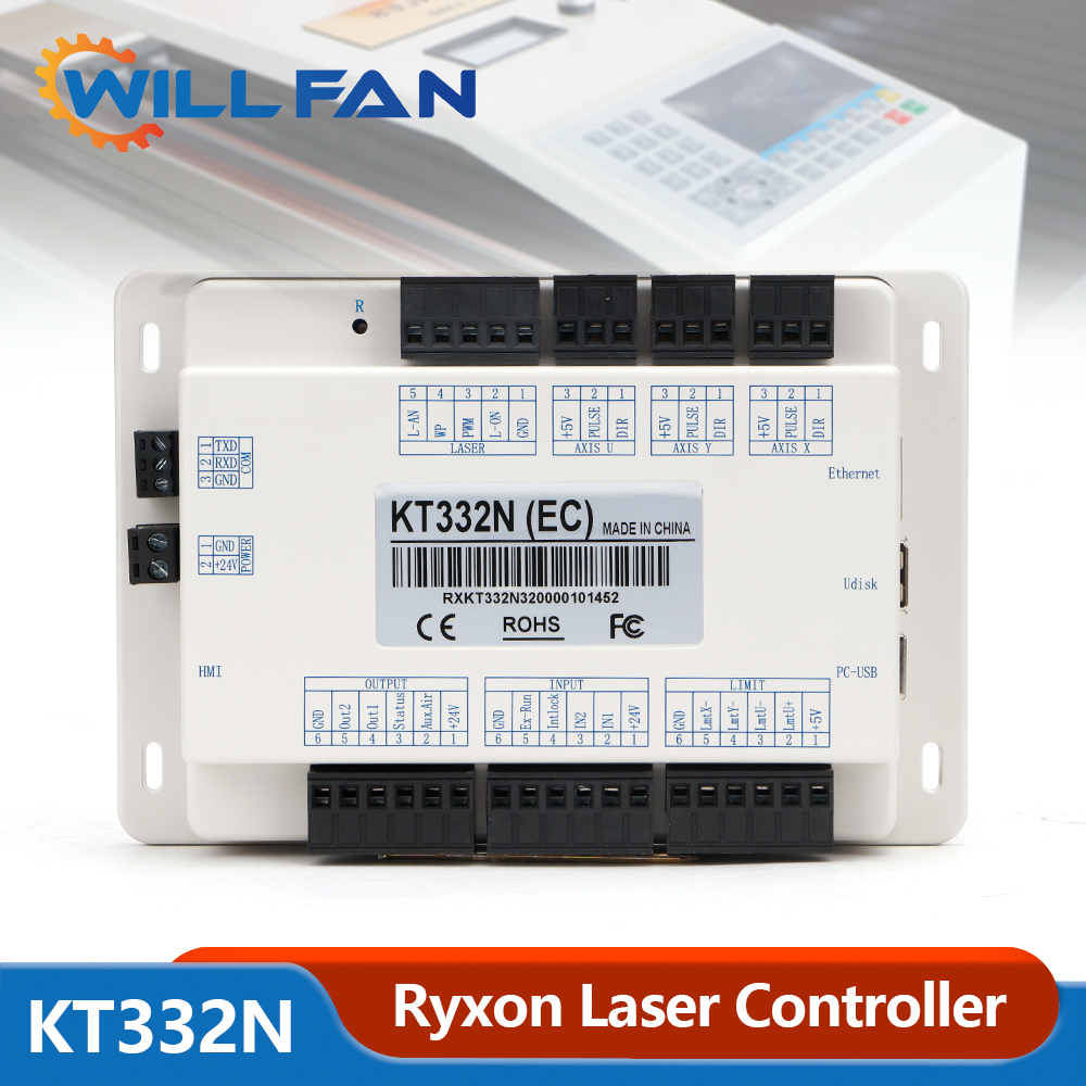 Will Fan Ryxon KT332N Co2 Laser Controller 3inch LCD Panel Motherboard For Laser Engraving Cutting Machine