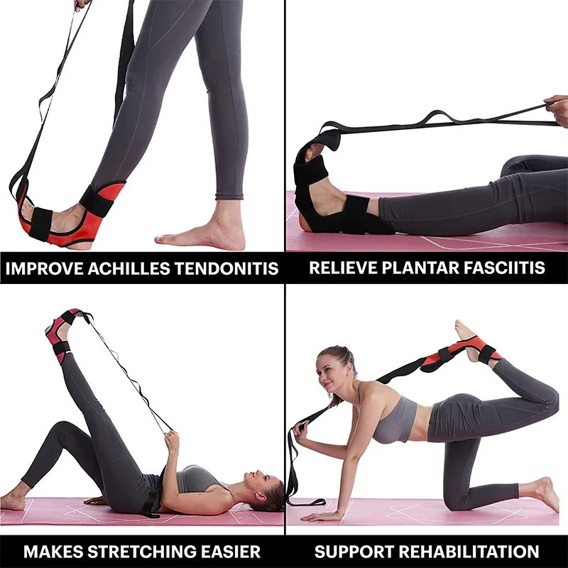 Yoga Stretching Strap Belt with Loops Ankle Leg Stretcher Bands Belts for and Foot Stretch Assist 241024