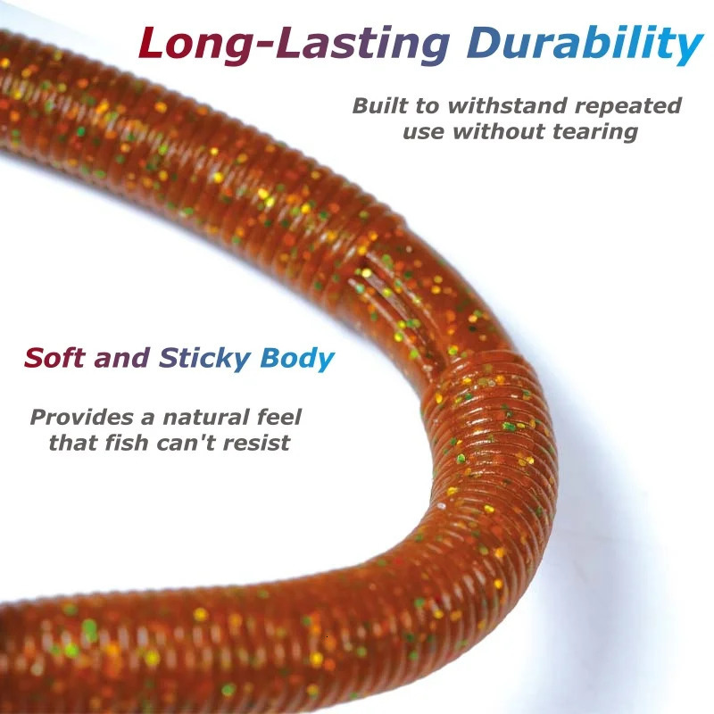 10pcs 10cm 14cm Senko Worm Soft Bait Earthworm Salt Scent Infused Realistic Wriggle HighElastic Noodle Lure Durable 241024