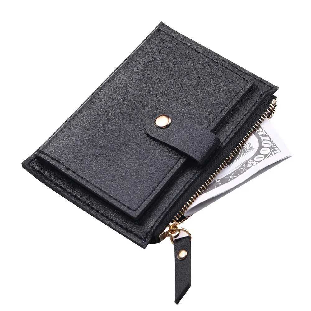 Women Fi Small Wallet Purse Solid Color PU Leather Mini Coin Purse Wallet Holder Bags Zipper Coin PurseXJ241111