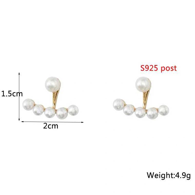 2 In 1 Simulated Pearl Beads Stud Earrings for Women Bow Shaped Gold Color Metal Ear Decoration Korean New Girls Party GiftsX241023