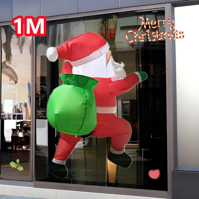 Christmas Inflatable Wall Climbing Knapsack Santa Claus Model Built in LED Lights Indoor and Outdoor Fun Decoration Festival Party Props 241024