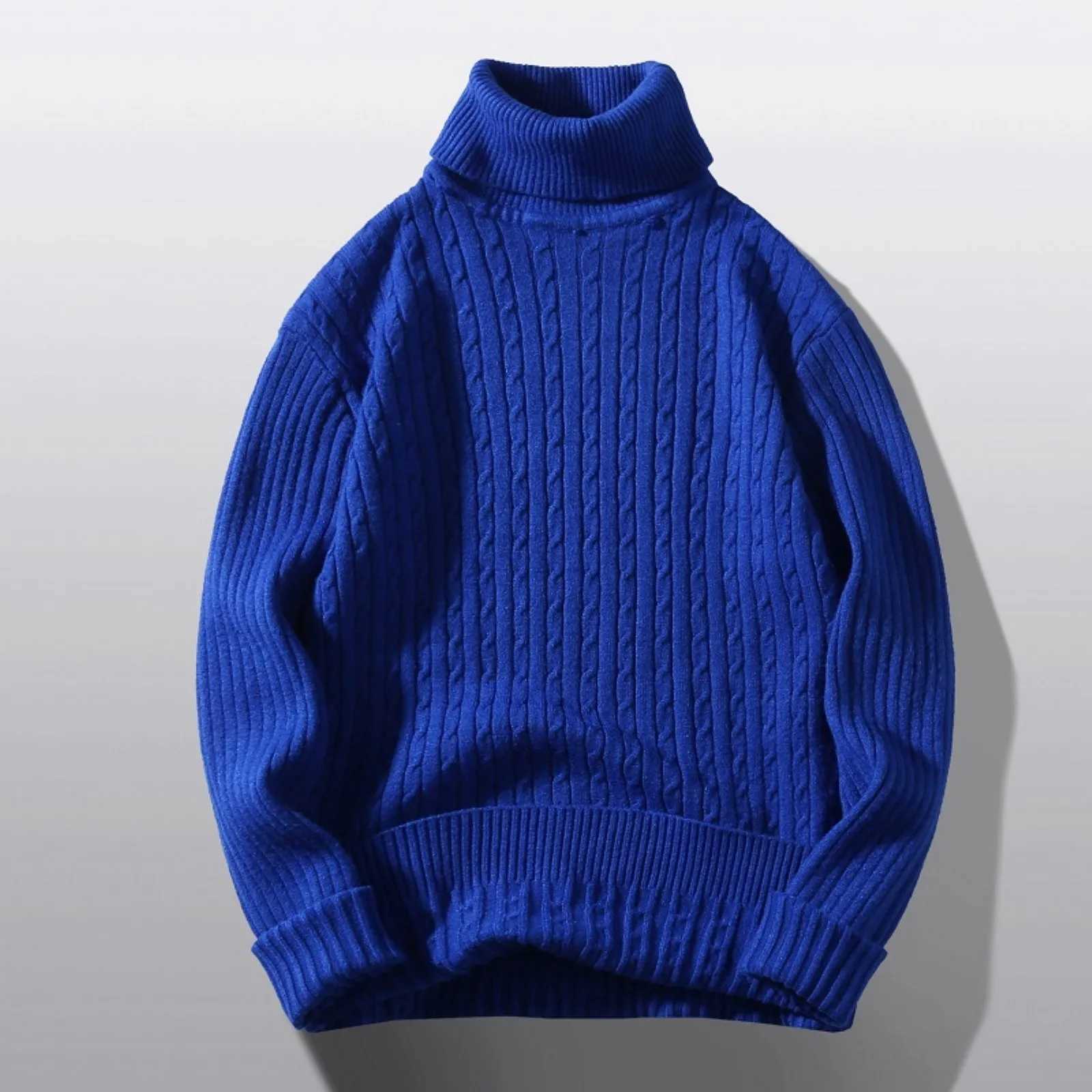 2024 New Winter Slim Mens Turtleneck Sweater Winter Casual Mens Knitted Sweater Keep Warm Fitness Men Pullovers Sweaters LX241024