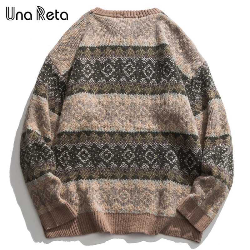 Una Reta Geometry Mens Sweater New Autumn Winter Hip Hop Sweater Men Streetwear Print Pullover Tops Harajuku Couple Sweater LX241024