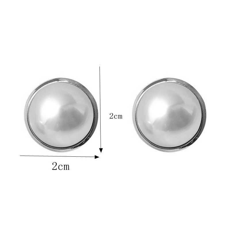 20mm Exaggerate Round White Imitation Pearl Stud Earring for Women Simple Temperament Wedding Jewelry Christmas Day Girl GiftX241023