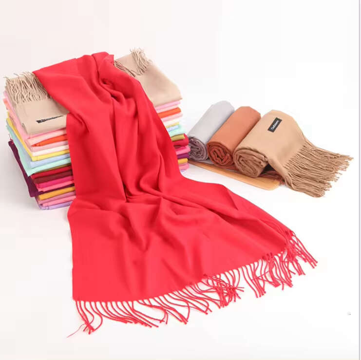Color Shawl Scar New Solid Turkish Cashmere Women Scarf Tassel ece Candy f silk designers go Pashmina Warm scarf nice