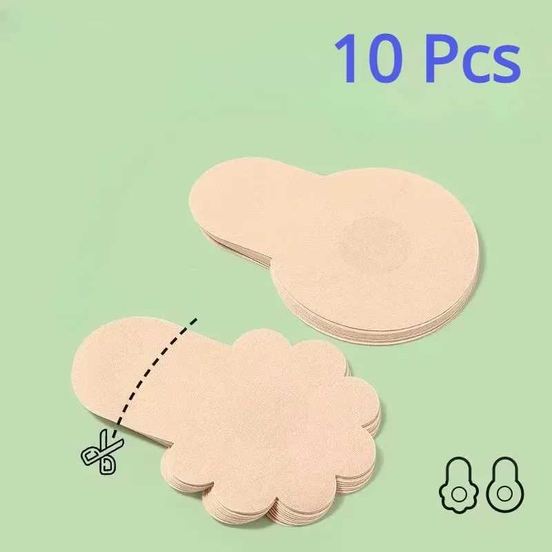 10pcs Womens Invisible Breast Lift Up Tape Overlays on Bra Nipple Stickers Chest Stickers Adhesive Nipple Covers AccessoriesXJ2410