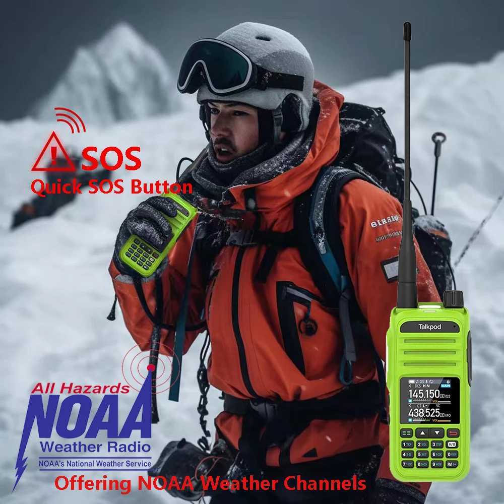 Interphone Talkpod A36Plus Walkie Talkie 5W Portable Ham CB Radio AM FM VHF UHF 7-Band NOAA Weather Receive Transceiver Two Way Radio Z241024