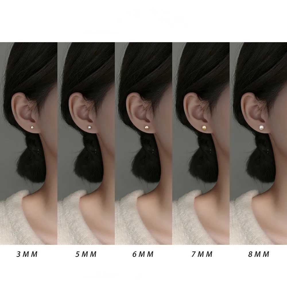 925 Sterling Silver Elegant Natural Freshwater Small Pearls Stud Earrings Classic Basic Jewelry For Women Birthday GiftsX241023