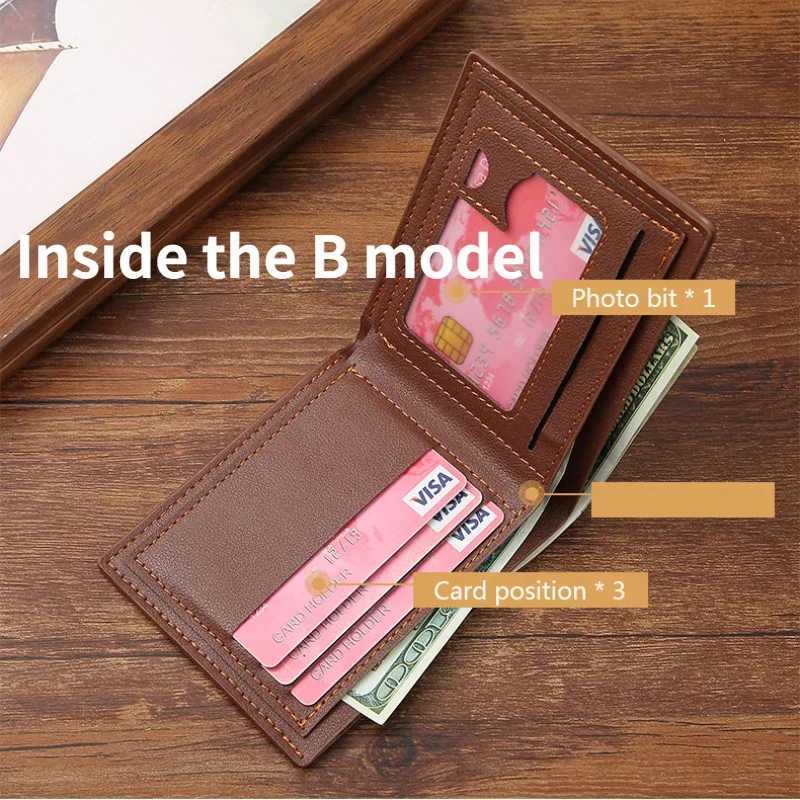 New mens wallet PU leather business short wallet soft wallet multi card holder Portefeiille Homme Billetera Z250411