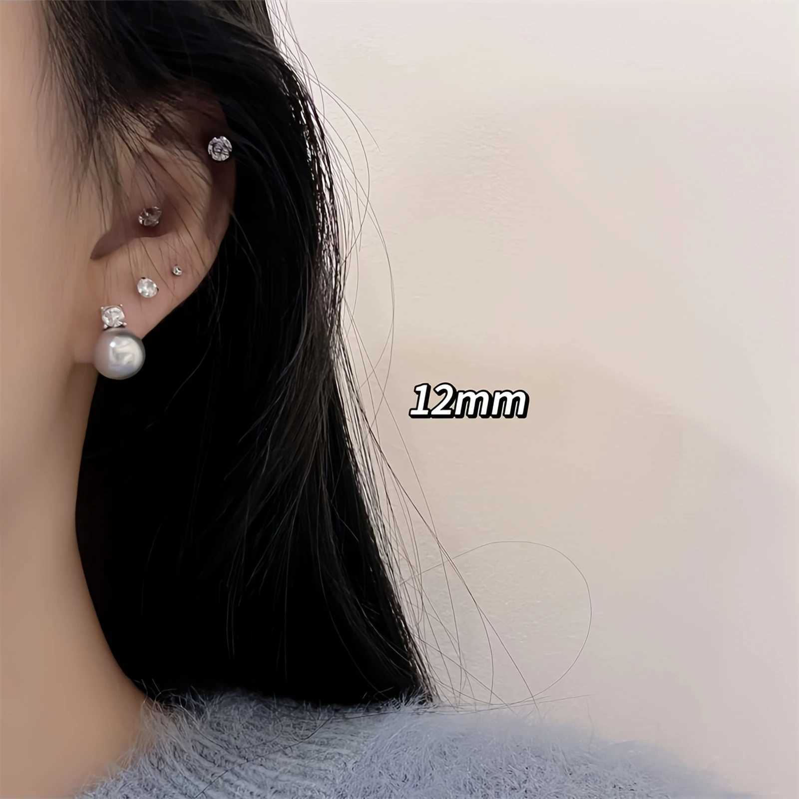 New Arrival White Gray Pearl Zircon Stud Earrings For Women Elegant Sweet Simulated-Pearl Temperament Earrings Jewelry GiftsX241023